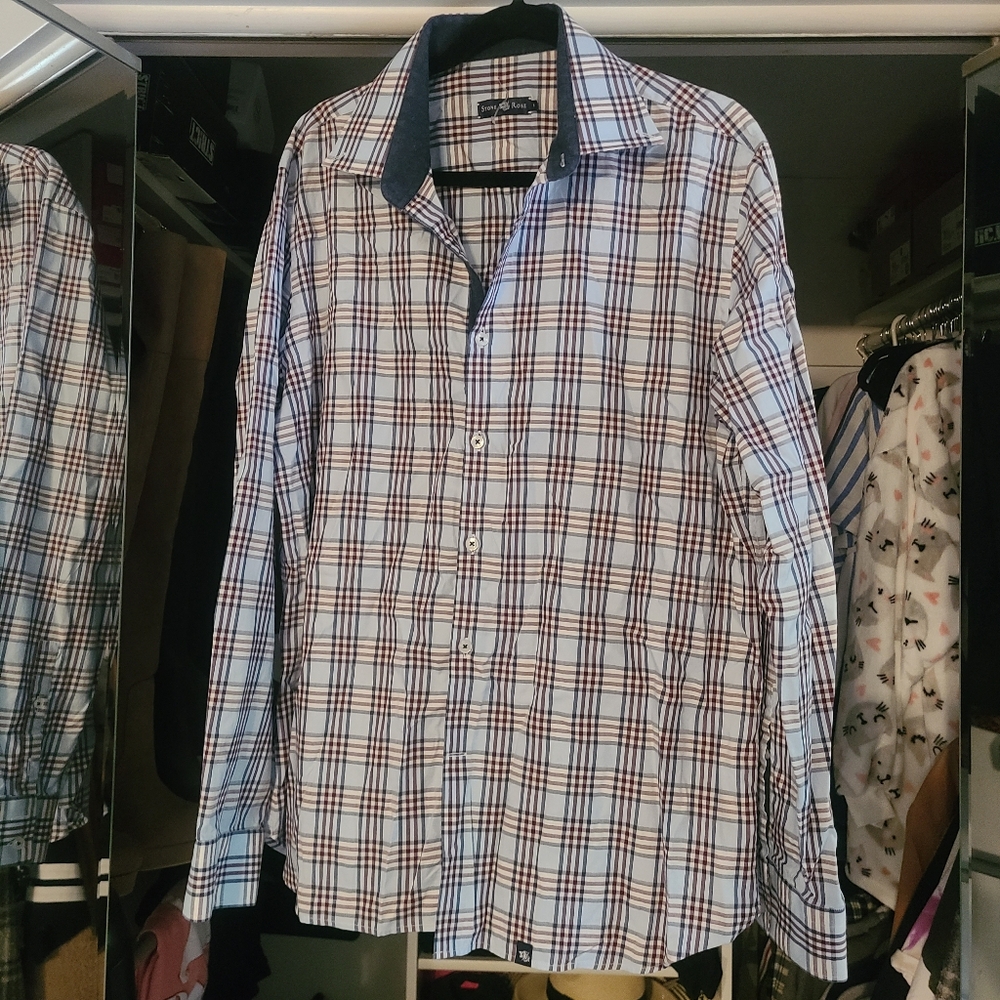 Stone Rose Plaid Long Sleeve Shirt